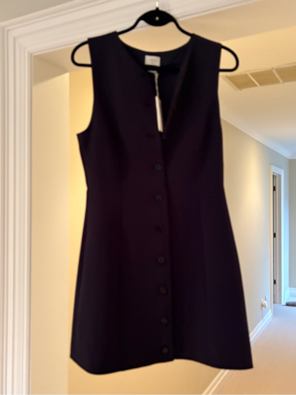 Wilfred Sleeveless Button-Front Dress - Deep Navy